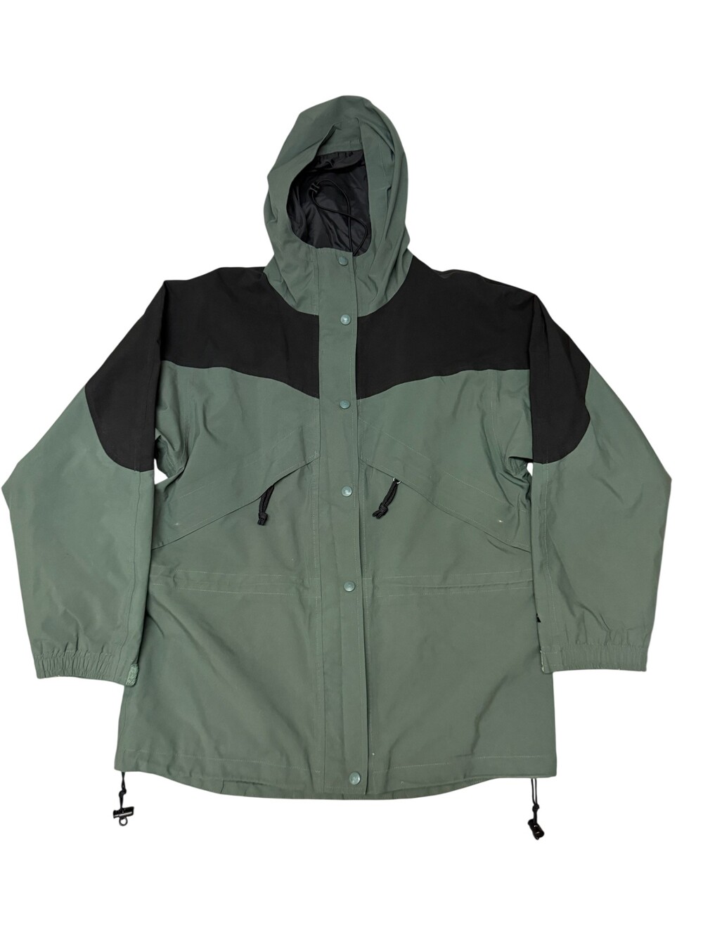 Eastern Mountain Sports Gore-Tex Jacket Womens Large Green Hooded Hiking Rain